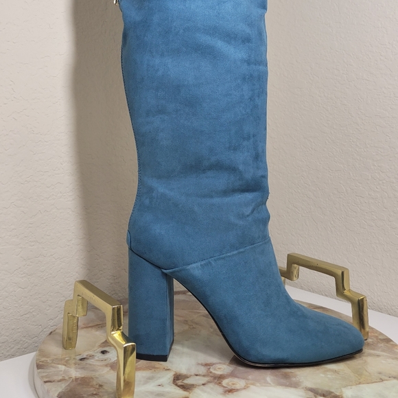 Turquoise Knee High Boots - Picture 8 of 10